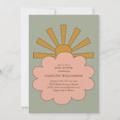 Invitation Vintage Boho Pastels Sunshine Cloud Baby shower (Devant)