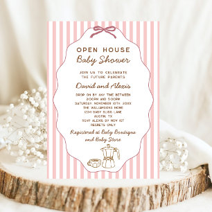 Invitation Vintage Bonjour Bebe Open House Girl Baby shower