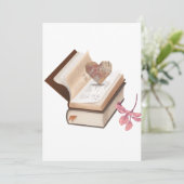 Invitation  Vintage Book Aesthetic with Heart Map & Botanical (Debout devant)