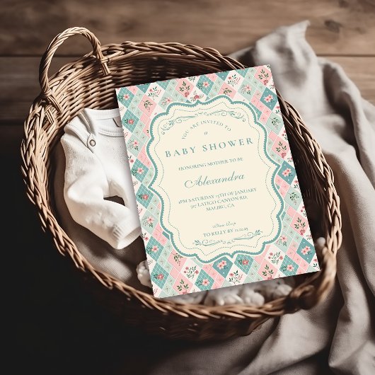 Invitation Vintage Botanical Garden Baby Shower