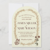 Invitation Vintage Botanical Oval Wedding Invite (Devant)