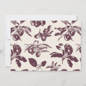 Invitation Vintage Botanical Wedding Plum Burgundy (Dos)