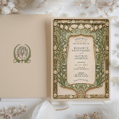 Invitation Vintage Botanique Art Nouveau Mariage