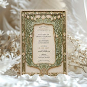 Invitation Vintage Botanique Art Nouveau Mariage
