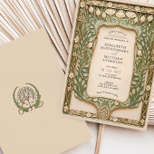 Invitation Vintage Botanique Art Nouveau Mariage