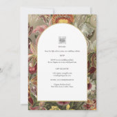 Invitation Vintage Botanique Bourgogne Mariage Floral Invitat (Dos)