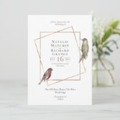 Invitation vintage botanique d'oiseaux rustiques (Debout devant)