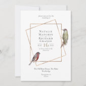 Invitation vintage botanique d'oiseaux rustiques (Devant)