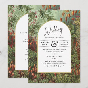 Invitation Vintage Botanique Green Terracotta Mariage