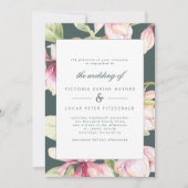 Invitation Vintage Botanique Rose & Sage Green Wedding Invite (Devant)