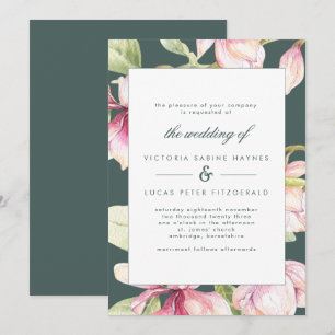 Invitation Vintage Botanique Rose & Sage Green Wedding Invite