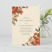 Invitation Vintage Bouquets floraux Mariage (Debout devant)