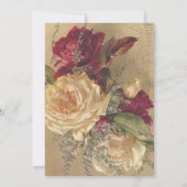 Invitation Vintage Bourgogne Rose Noël Fête de Noël (Dos)