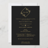 Invitation Vintage Branches Diamond Shape Golden 4 Photos (Dos)