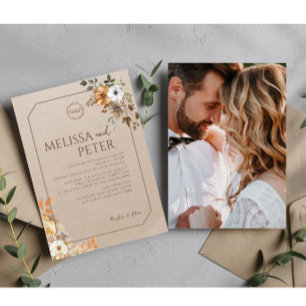 Invitation Vintage Brown   Mariage d'hiver d'automne
