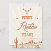 Invitation Vintage Brown Orange 1er Rodéo Anniversaire (Dos)