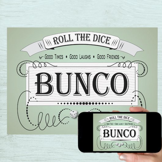 Invitation vintage Bunco Dice