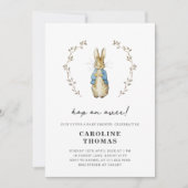 Invitation Vintage Bunny Botanical Baby Shower (Devant)