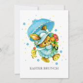 Invitation Vintage Bunny Custom Brunch de Pâques (Devant)