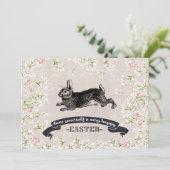 Invitation Vintage Bunny Custom Brunch de Pâques (Debout devant)