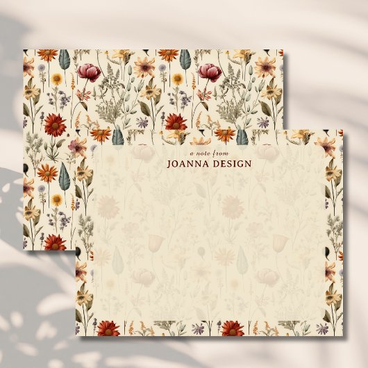 Invitation Vintage Burgundy Wildflower Stationery Note Card