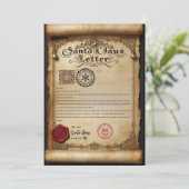 Invitation Vintage Burnt Parchment Santa Claus Letter  (Debout devant)