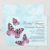 Invitation Vintage Butterflies (Devant / Derrière)