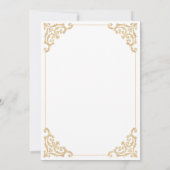 Invitation Vintage cadre Black Gold Script Mariage musulman (Dos)