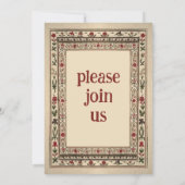 Invitation Vintage cadre Ethnic Motif Mariage (Dos)