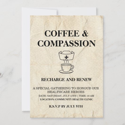 Invitation Vintage | café & compassion (Devant)