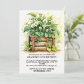 Invitation Vintage Calla Lily Illustration Art Anniversaire (Debout devant)