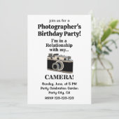 Invitation Vintage Camera Funny Photographer Birthday Party (Debout devant)