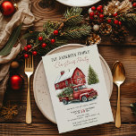 Invitation Vintage Camion Rouge Russe Fête de Noël de la fami<br><div class="desc">Vintage Red Truck Rustic Family Christmas Party Invitation - Vous êtes invité à une fête de vacances chaleureuse avec notre Vintage Red Truck Rustic Family Christmas Party Invitation. Imaginez un paysage de campagne charmant : une grange rouge patinée et confortable, debout fièrement sur le fond d'un ciel hivernal croustillant. Un...</div>