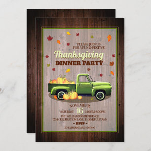 Invitation Vintage Camion Russe Pays Thanksgiving Dîner
