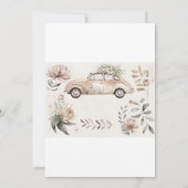 Invitation Vintage Car Floral Bridesmaitres Déjeuner (Dos)