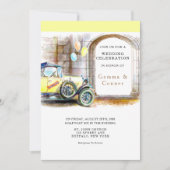 Invitation Vintage Car Village Mariage unique (Devant)