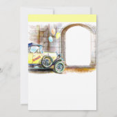 Invitation Vintage Car Village Mariage unique (Dos)