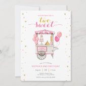 Invitation Vintage carotte sucrée fête de 2e anniversaire (Devant)