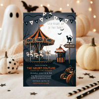 Invitation Vintage Carrousel Hanté Épouvantable