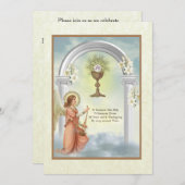 Invitation vintage catholique traditionnelle de (Devant / Derrière)