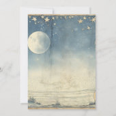 Invitation Vintage Celestial Blue Midnight Stars Mariage (Dos)