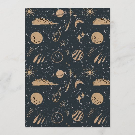 Invitation Vintage Celestial Space Pattern (Devant)