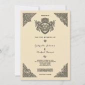 Invitation Vintage Celtic Knot Dragon Crest Wedding (Devant)