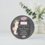 Invitation Vintage Chalkboard Baby Girl Douche (Debout devant)