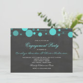 Invitation Vintage Chalkboard Blue Lanterne (Debout devant)
