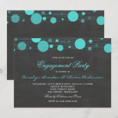 Invitation Vintage Chalkboard Blue Lanterne (Devant / Derrière)