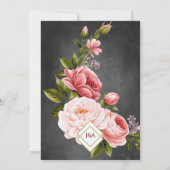 Invitation Vintage Chalkboard Boho Floral Rose Wedding (Dos)