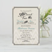 Invitation vintage Chalkboard brique douche thé (Debout devant)