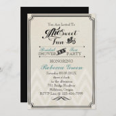 Invitation vintage Chalkboard brique douche thé (Devant / Derrière)