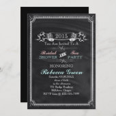 Invitation vintage Chalkboard brique douche thé (Devant / Derrière)